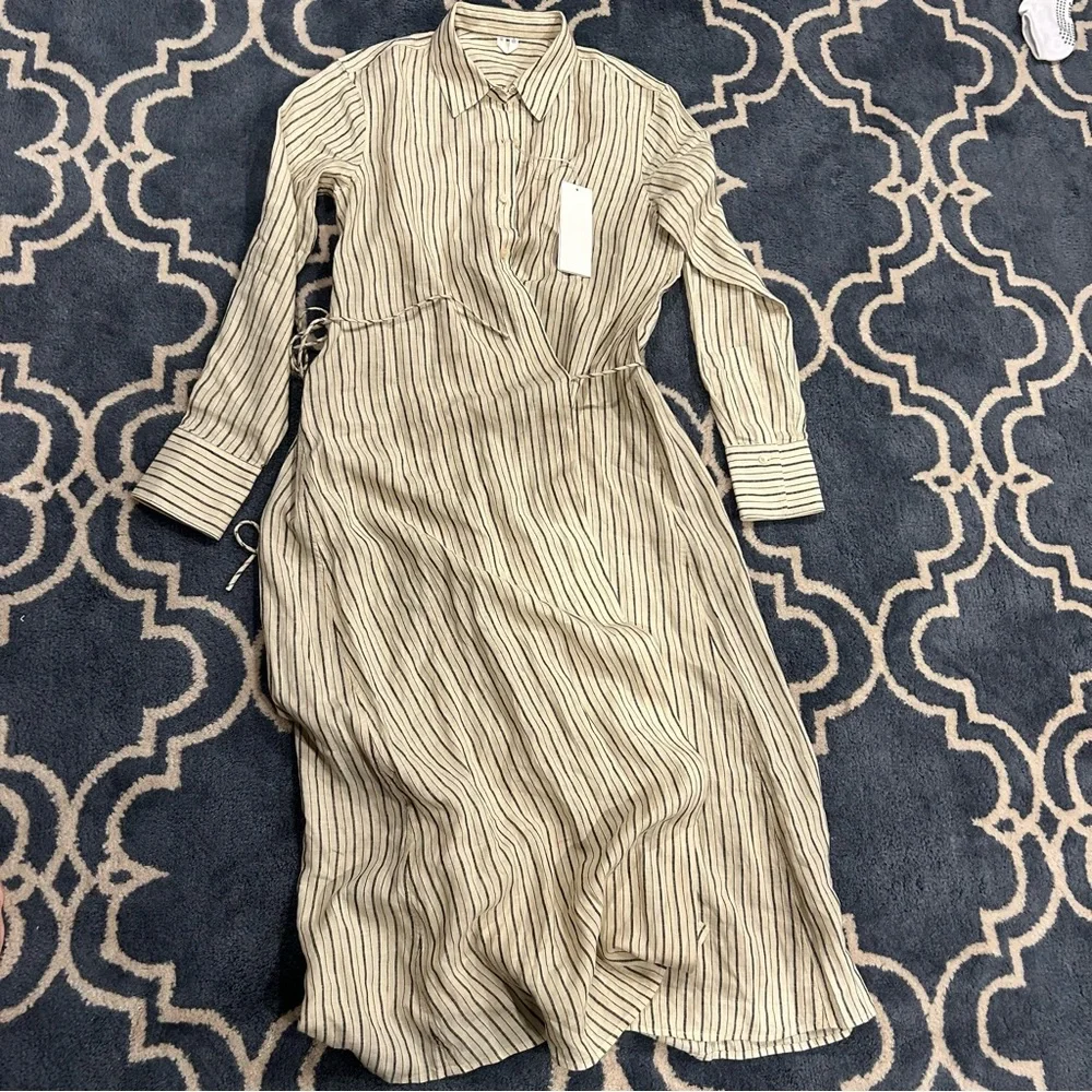 Arket wrap linen striped dress - Picture 4 of 16